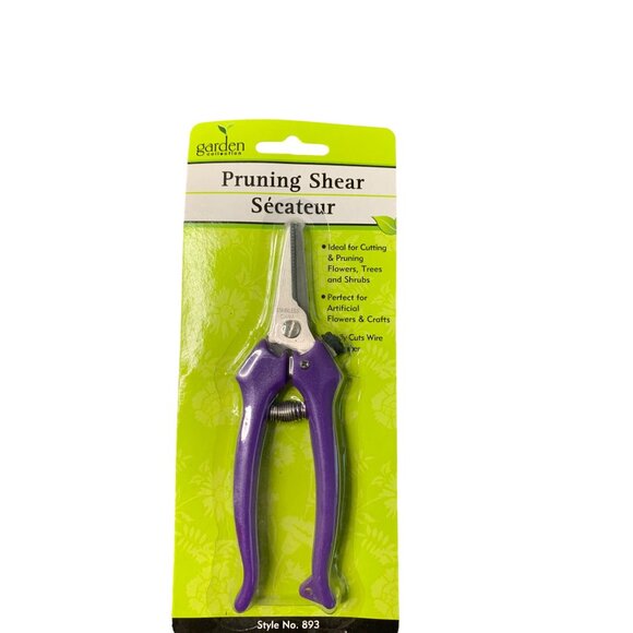 Garden Collection New Pruning Shears Scissors #893 Purple Handle - Picture 1 of 2